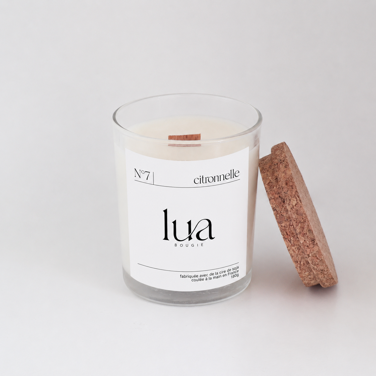 Bougie naturelle parfumée Citronnelle 180g