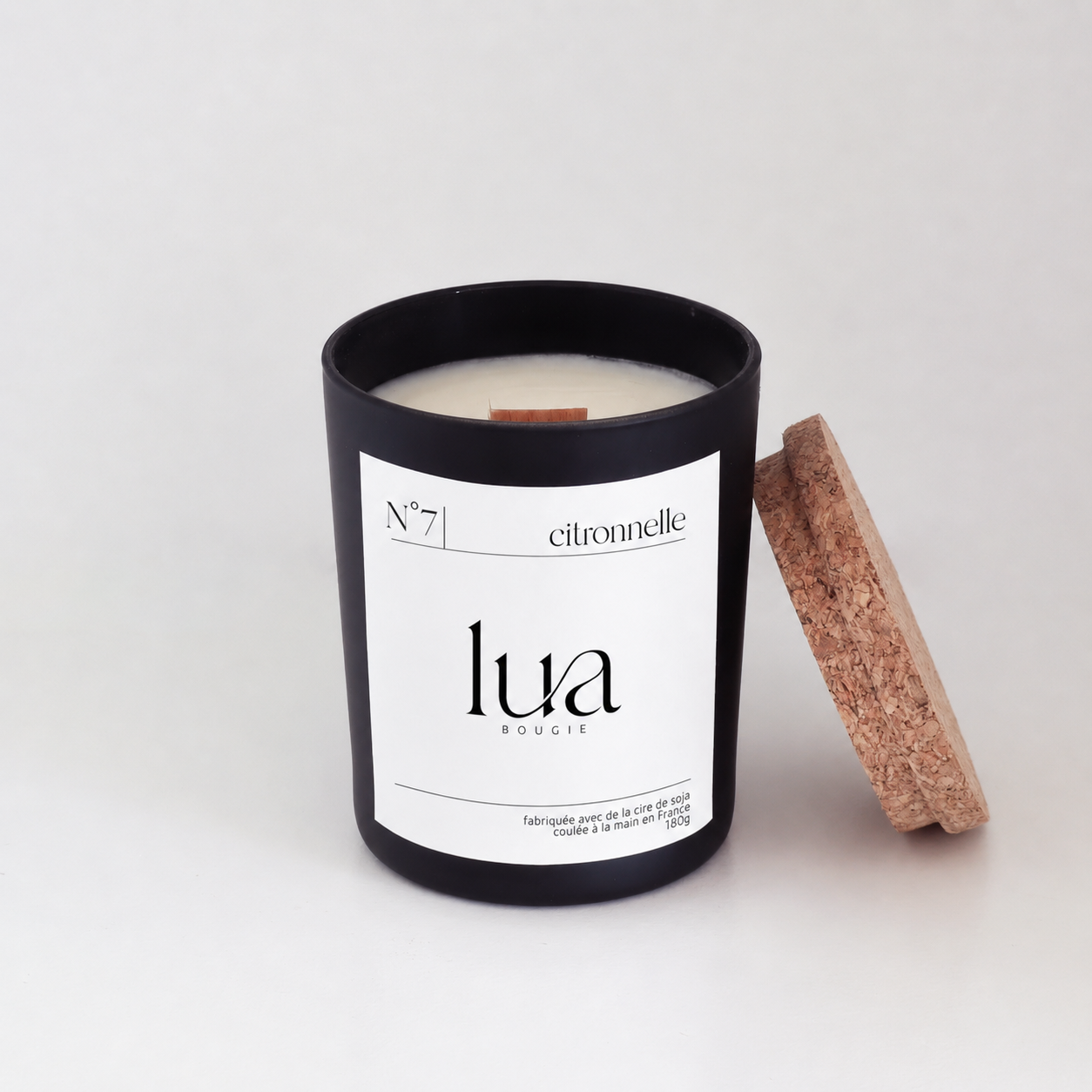 Bougie naturelle parfumée Citronnelle 180g