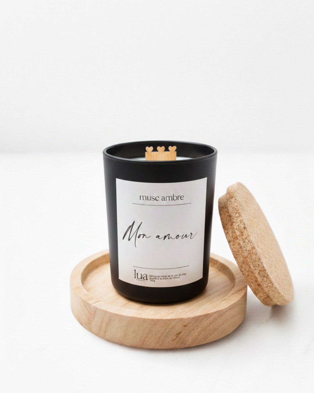 Bougie naturelle parfumée 180g St valentin - Noir