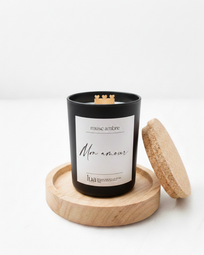Bougie naturelle parfumée 180g St valentin - Noir