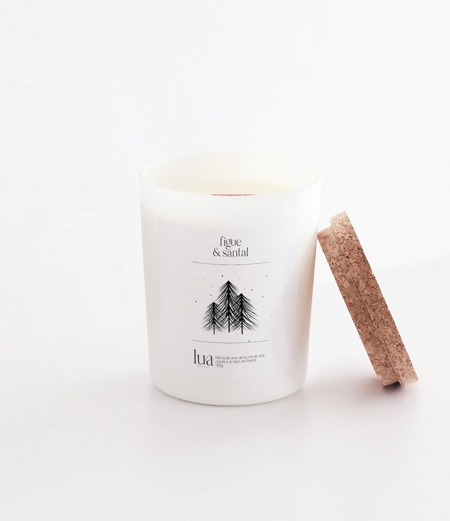 Bougie parfumée et naturelle LUA Bougie, collection de noël étiquette Sapin de noël. 