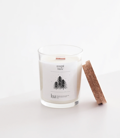 Bougie naturelle et parfumée LUA, bougie transparente, fabriquée de manière artisanale. Collection de noël. 