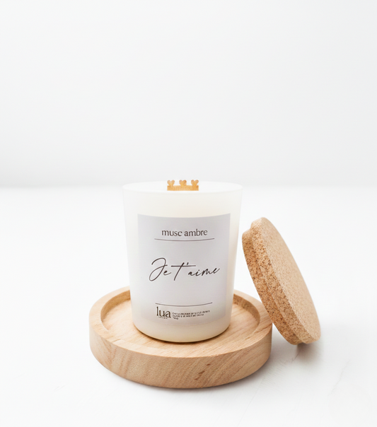 Bougie naturelle parfumée 180g St valentin - Blanc