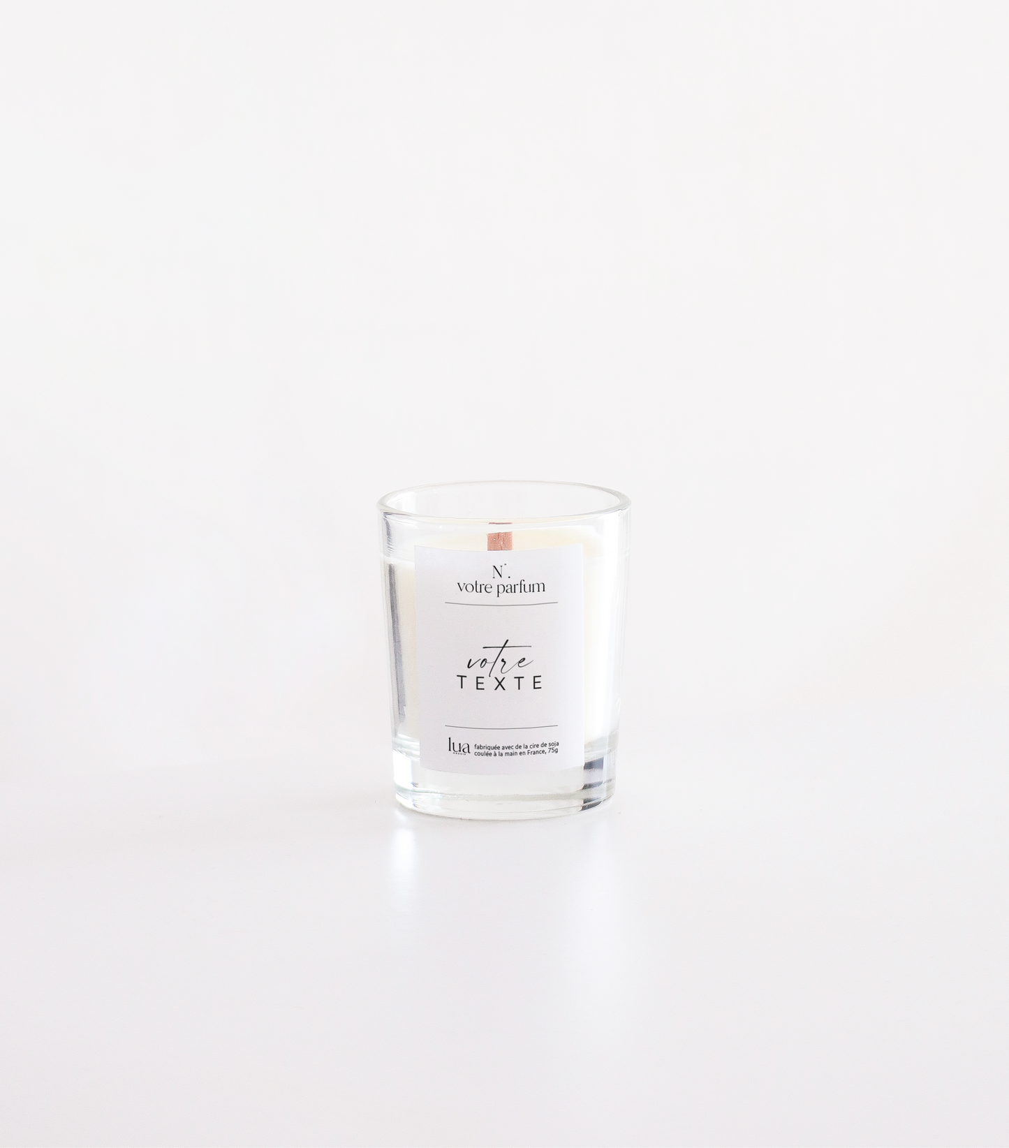Bougie naturelle parfumée 75g TEXTE PERSONNALISÉ - Transparent