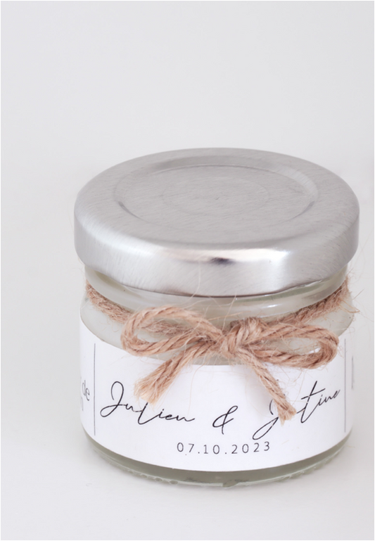 Bougie naturelle parfumée 20g  MARIAGE PERSONNALISÉE