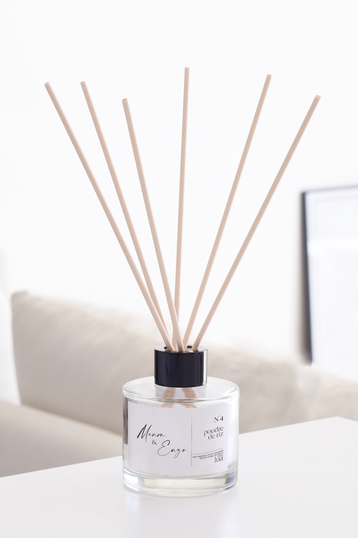 Diffuseur de parfum naturel 100ml PERSONNALISÉ TEXTE - Transparent