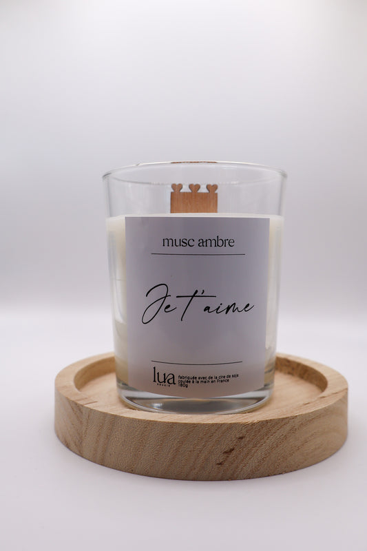 Bougie naturelle parfumée 180g St valentin - Transparent